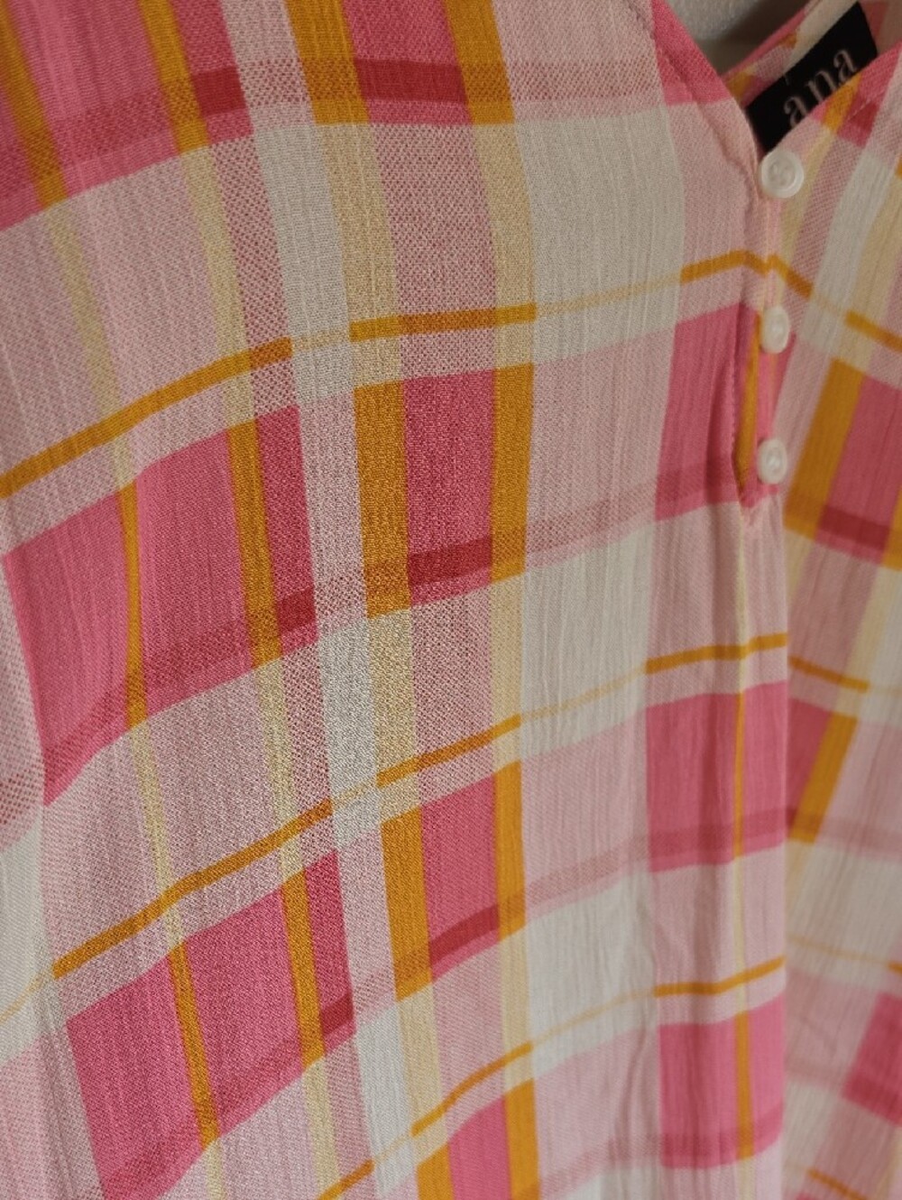 a.n.a Pink Plaid Tie-Strap Tank - Picture 5 of 5
